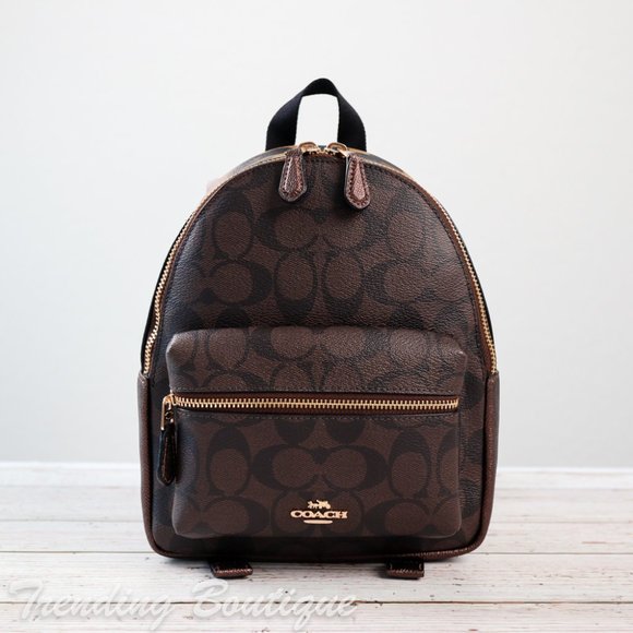 NWT Coach Mini Charlie Backpack with Leopard Print - Picture 3 of 12